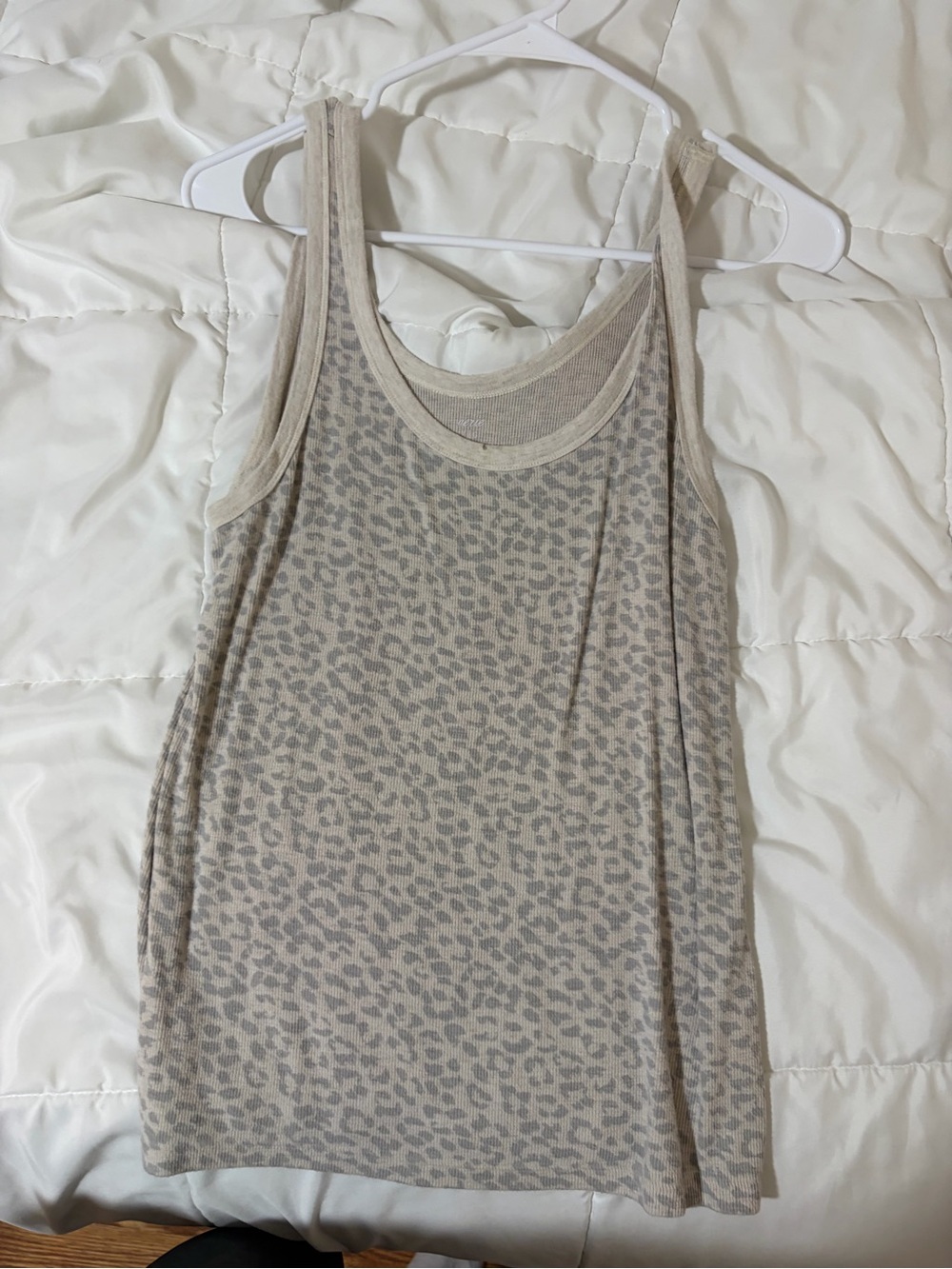 aerie Neutral Leopard-Print Tank Top - Beige & Light Gray